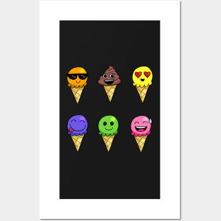 Emoji Ice Cream Sticker Pack Posters and Art